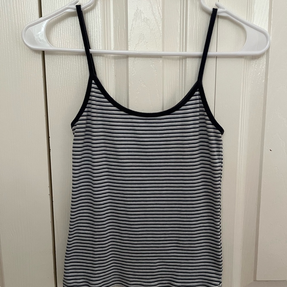 Brandy Melville Blue and White Skylar Striped Tank